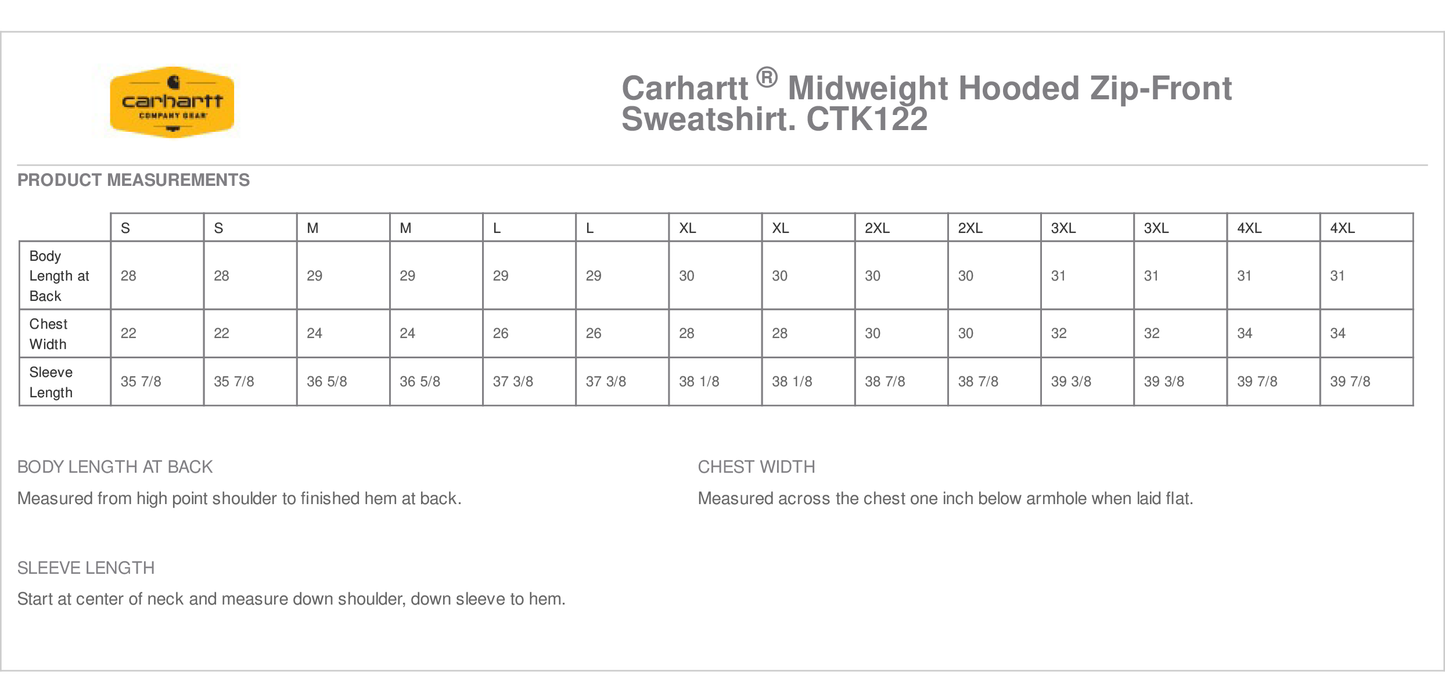 42 Carhartt Midweight Hooded Zip Up
